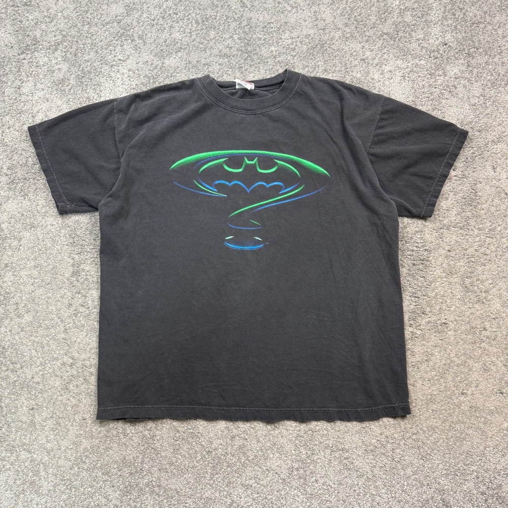 Vintage 1995 Batman Forever T-Shirt Black XL Riddler Graphic Novel Teez